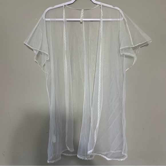 Vintage Inner Most sheer see-through robe/cover-up/overlay with white lace trim - Picture 1 of 7